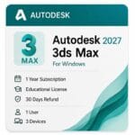 3ds Max price for Windows — genuine Autodesk 12-month license from zoftis