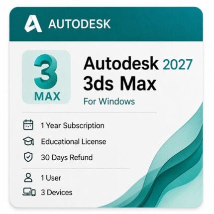 3ds Max price for Windows — genuine Autodesk 12-month license from zoftis