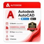 AutoCAD commercial license — genuine Autodesk single-user subscription for Windows and Mac from zoftis