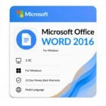Genuine key for Word 2016 lifetime product key for one Windows PC.